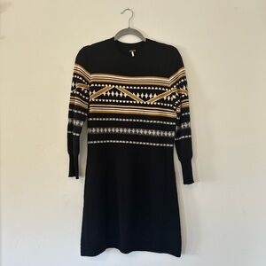 Black patterned free people sweater dress